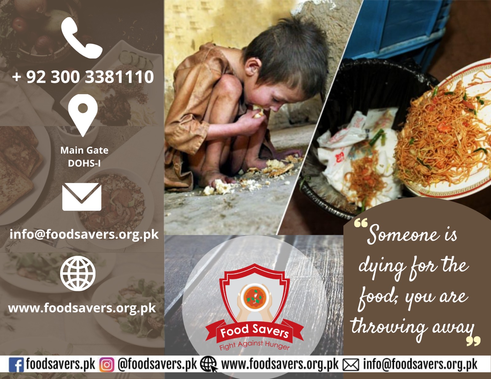 Food Savers contact and food rescue poster